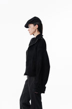 Black High collar coat