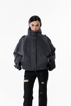 Gray High collar coat