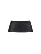 Black leather mini skirt