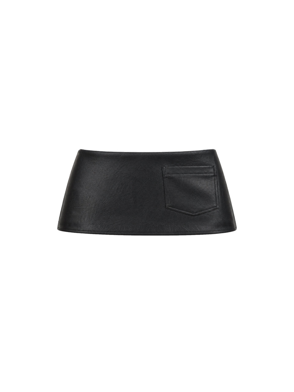 Black leather mini skirt