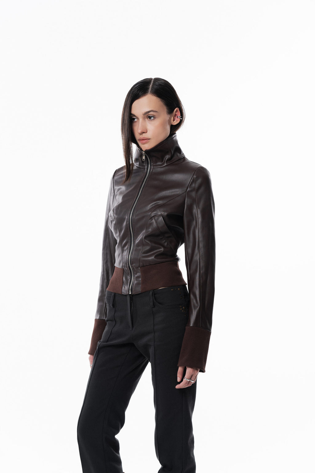 Brown Slim Leather Jacket