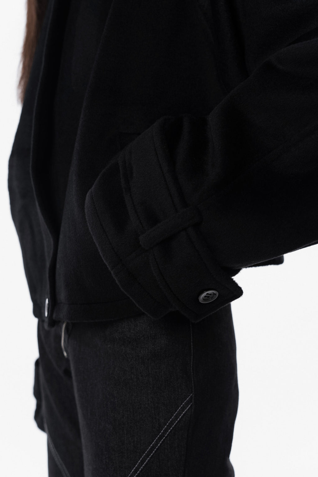 Black High collar coat