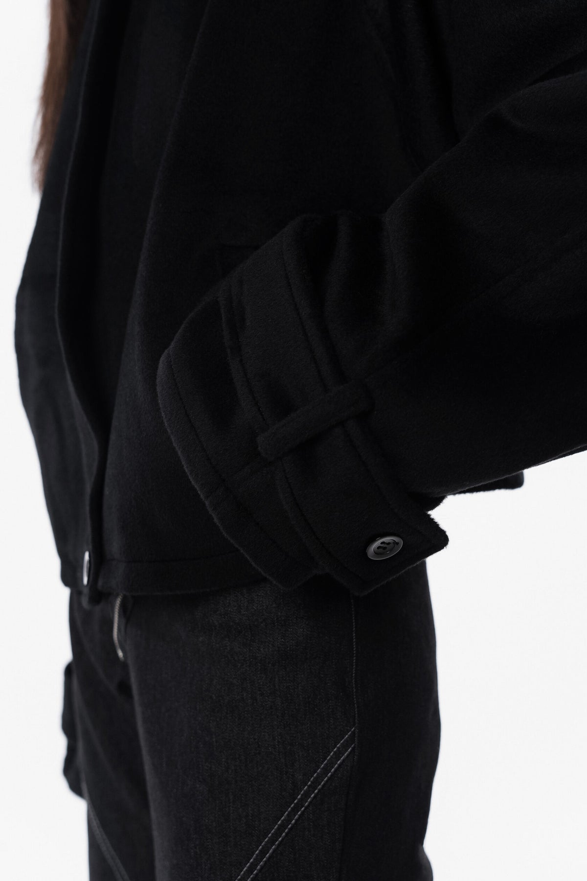 Black High collar coat