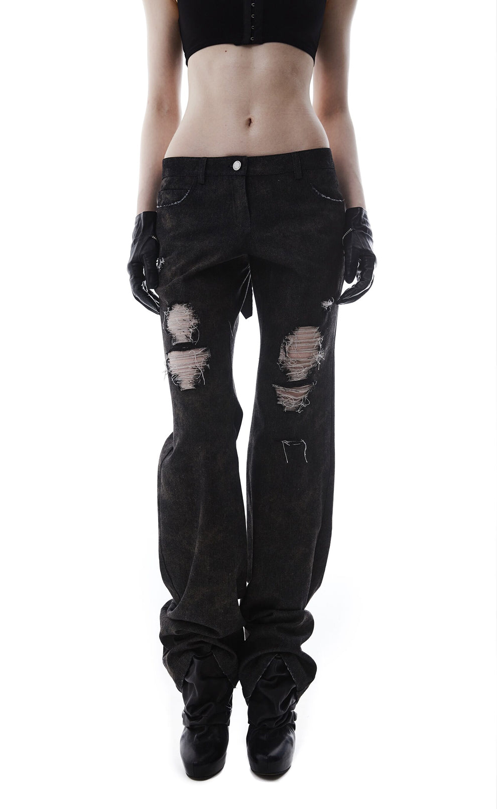 Black Distressed Jeans