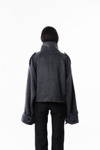 Gray High collar coat