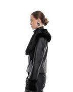 Fur leather jacket