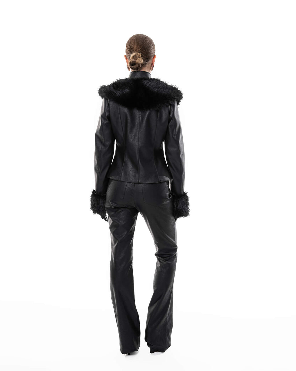 Fur leather jacket
