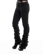 Black draped jeans