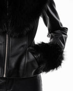 Fur leather jacket