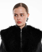 Fur leather jacket