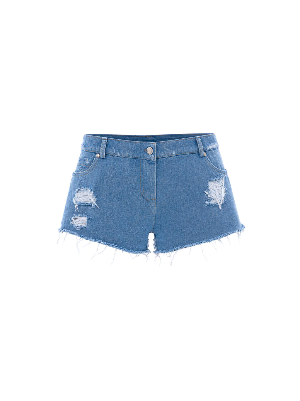 Washed distressed shorts