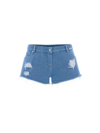 Washed distressed shorts