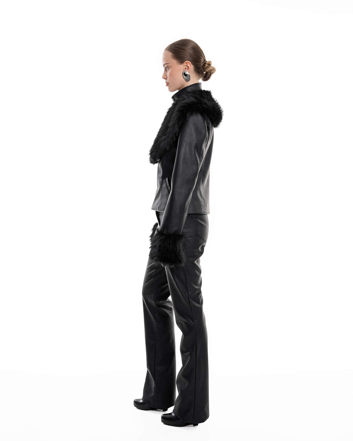 Fur leather jacket