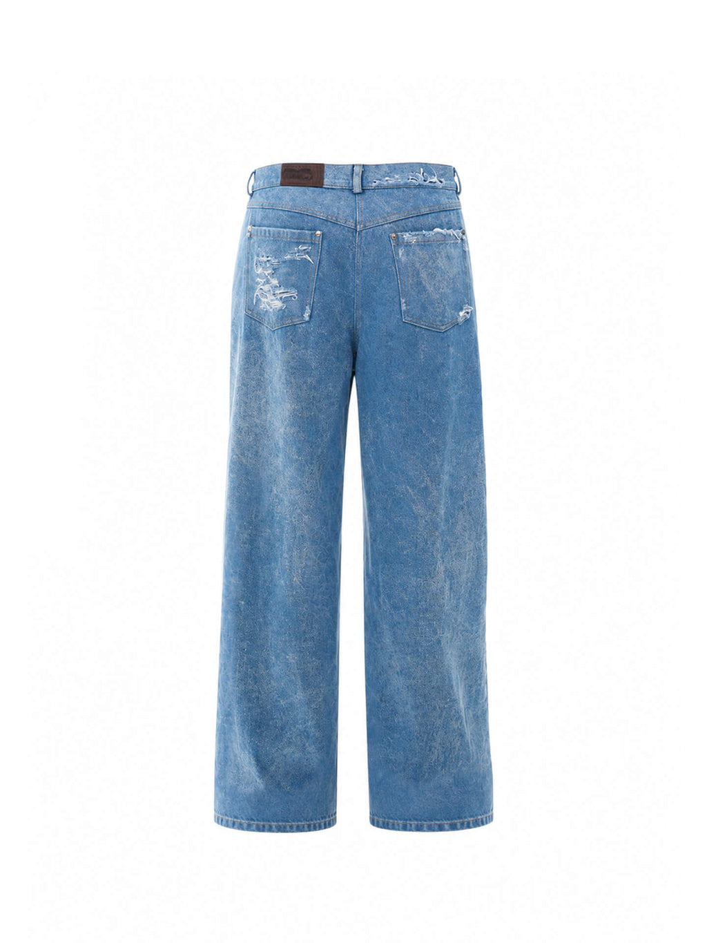 Washed distressed denim