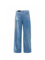 Washed distressed denim