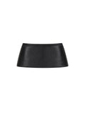 Black leather mini skirt