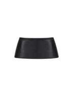 Black leather mini skirt