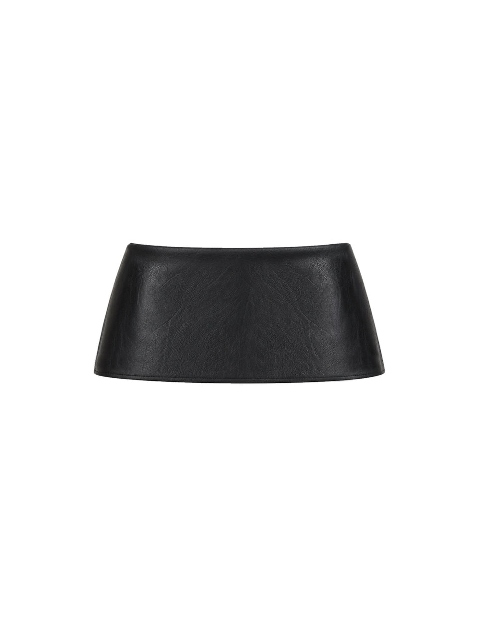 Black leather mini skirt